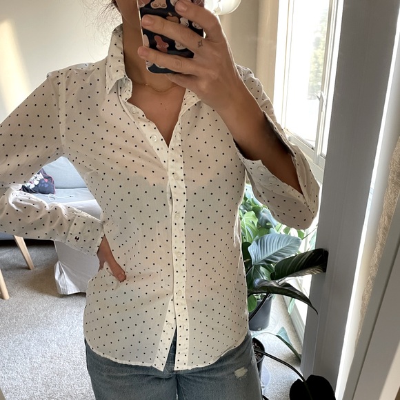 Tommy Hilfiger women’s button down shirt size XS white with stars - Picture 1 of 8